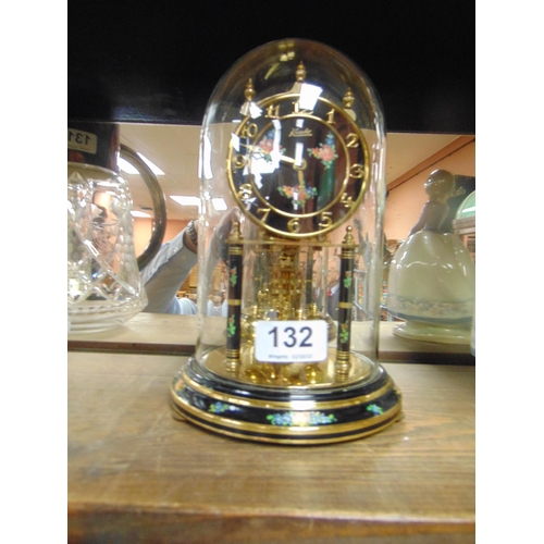 132 - Kundo dome cased anniversary clock.