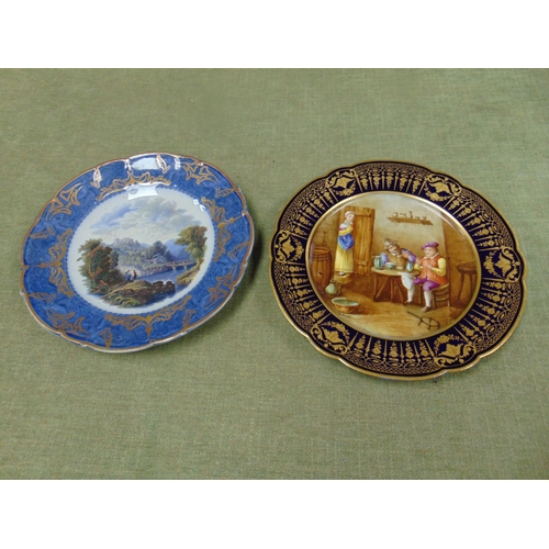 144 - Signed Tenier , ornate hand painted plate, and one other (2).