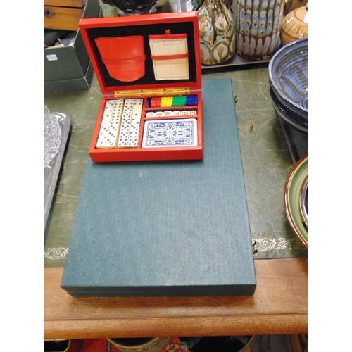 246 - Cased backgammon set.