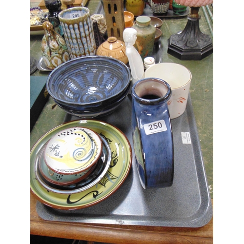 250 - Tray of Llangollen studio pottery.