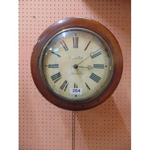 264 - Reproduction mahogany cased dial clock.