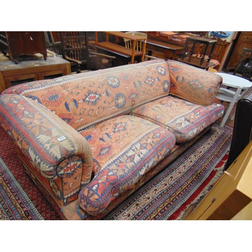 316 - Chesterfield settee, having Persian pattern, in barn find condition. 88