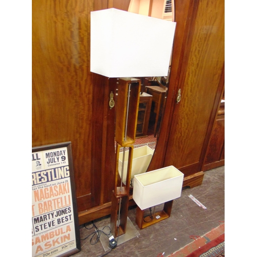 320 - Contemporary standard lamp, and a similar table lamp.