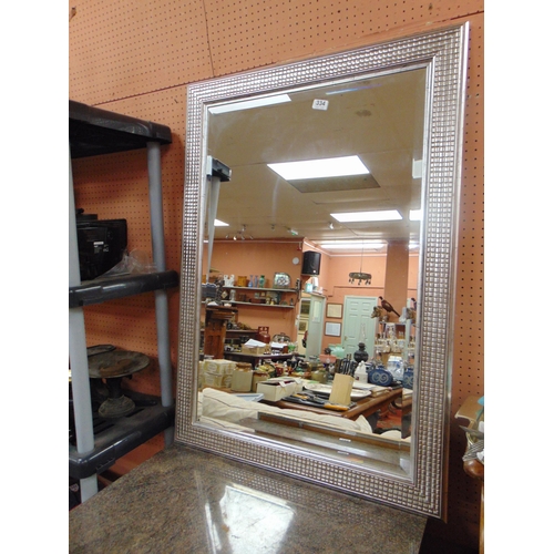 334 - Contemporary  bevel edged wall mirror. 29 x 41