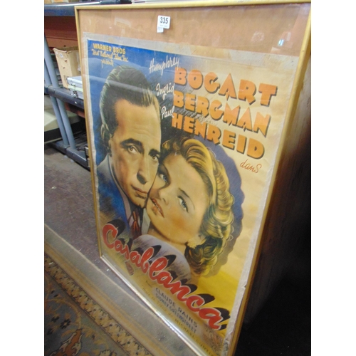 335 - Reproduction framed and glazed film advertising poster, Casablanca. 35 x 25