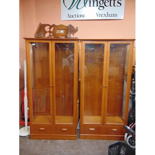 346 - Pair of G plan teak framed display cabinets.