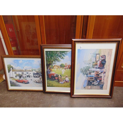 347 - Kevin Walsh , three framed and glazed limited edition signed colour prints, quintessential English s... 