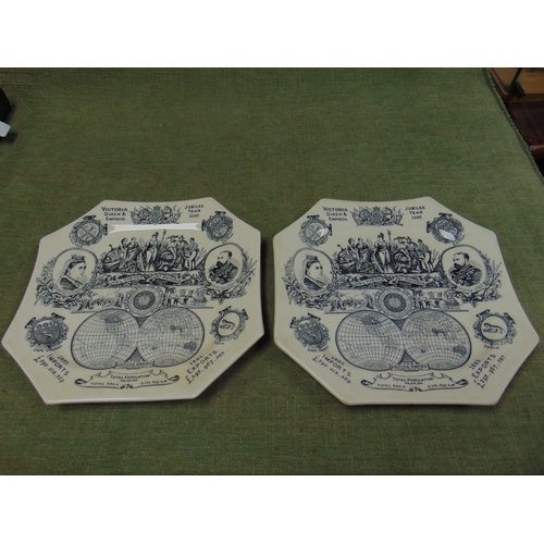 379 - Pair of Queen Victoria 1887 Golden Jubilee plates, commemorating the Jubilee and Empire.