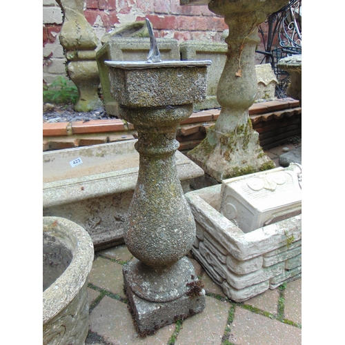 421 - Garden stoneware sundial, having baluster turned column, 20