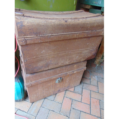 437 - Two Vintage tin trunks.