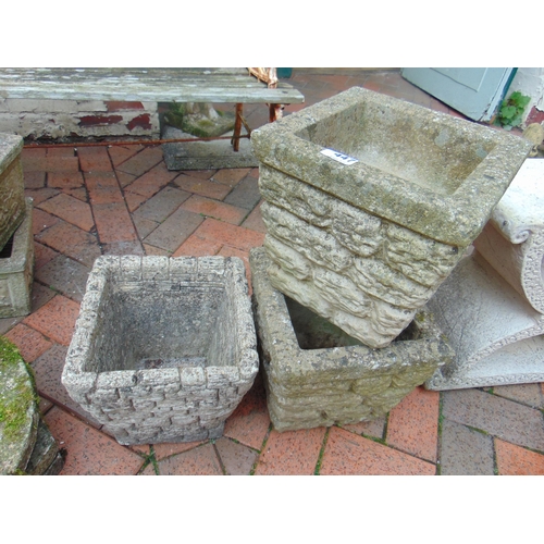 447 - Pair of modern stoneware garden planters, each 10