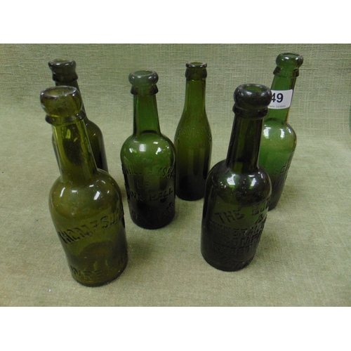 49 - Selection of Wrexham antique green glass bottles, to include Scissons brewery, Thomas Williams Town ... 