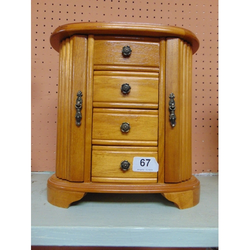 67 - Reproduction jewellery cabinet.