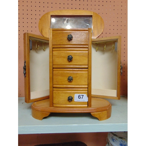 67 - Reproduction jewellery cabinet.