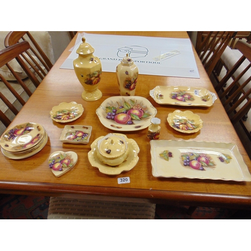 268 - Four pieces of Aynsley Orchard Gold pattern china,  and 12 other pieces of Aynsley.