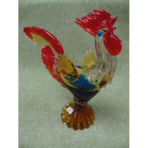 101 - Venetian coloured glass cockerel figure , 16