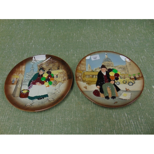 107 - Two Royal Doulton plates, The Balloon Man & The old balloon seller.