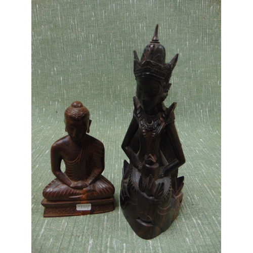 120 - Two carved Eastern figures, a deity and one other.