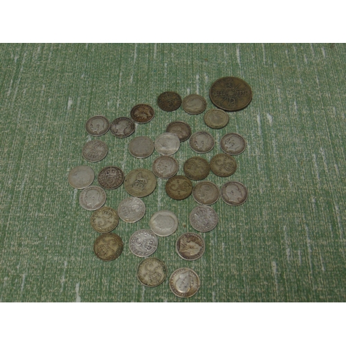 13 - Quantity of silver 3 pence coins.