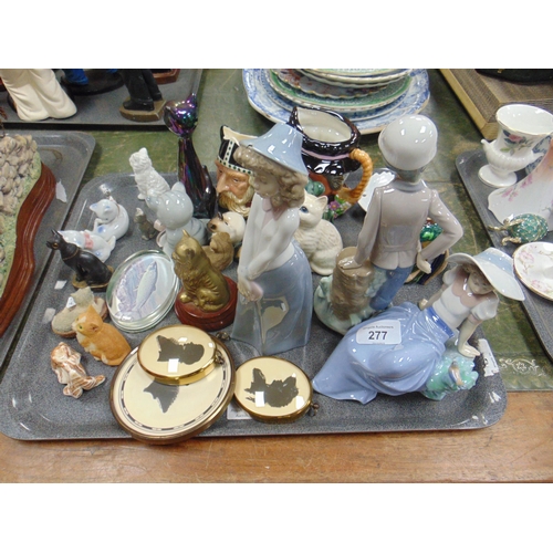 277 - Three Nao figurines, character jugs, etc.