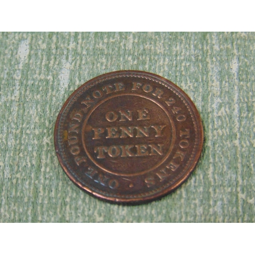 28 - 1813 Flint leadworks penny token.