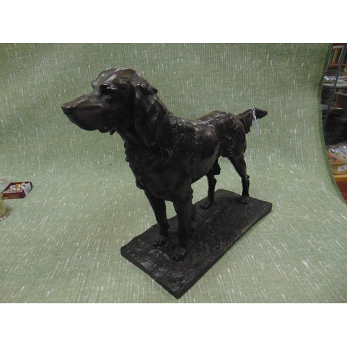 291 - Good Bronze type model of a Setter dog, on rectangular base.  14 x20