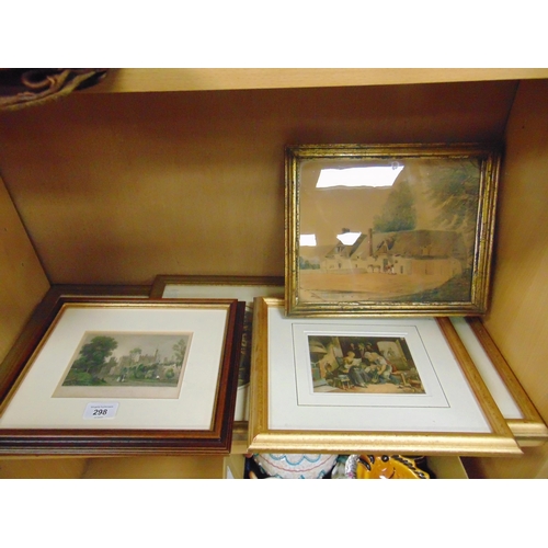 298 - Four framed and glazed Le Blonde prints, and two other pictures. (6).