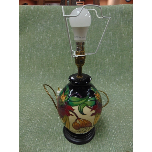 53 - Moorcroft floral decorated table lamp and shade.