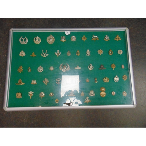 56 - Cased presentation set of approximately 53 military badges.