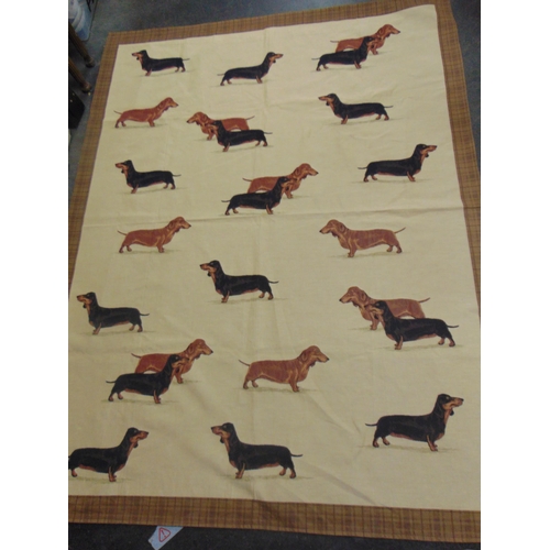 72 - Modern table cover, decorated with Dachshunds. 71 x 55