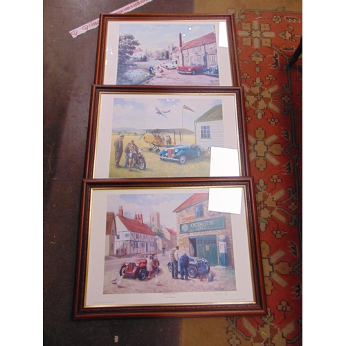 464 - Keith Walsh , five framed and glazed limited edition colour prints, vintage motoring scenes, each si... 