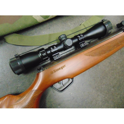 15 - Stoeger .22 Air rifle with scope and in slip. Please note: Purchasers must be over 18 and photograph... 