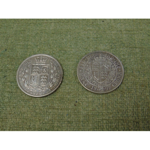 193 - Pair of silver Victorian half crowns, dated 1886 & 1897.