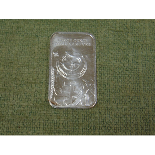 24 - 1 Troy ounce .999 silver ingot, decorated with Prospector.