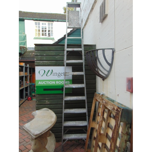 354 - Bardsley aluminium 9 tread step ladder.