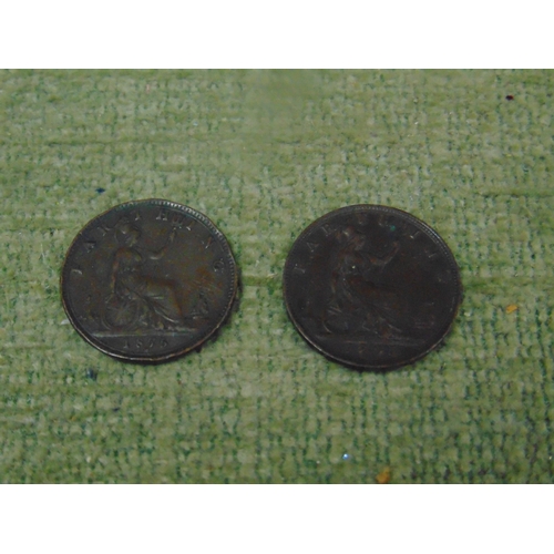 363 - Two farthings, EF . 1875 -1891.