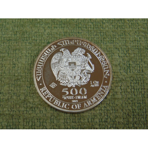 39 - Republic of Armenia 500 1 ounce coin, commemorating Noah's Ark.