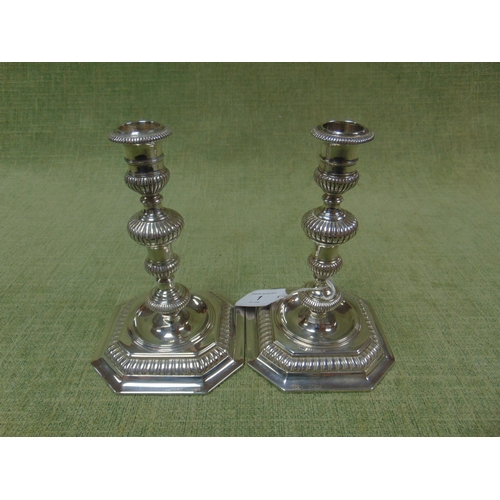 1 - Good pair of cast silver candlesticks, maker C J Vander Ltd, London 1965. 19 ozt in total.