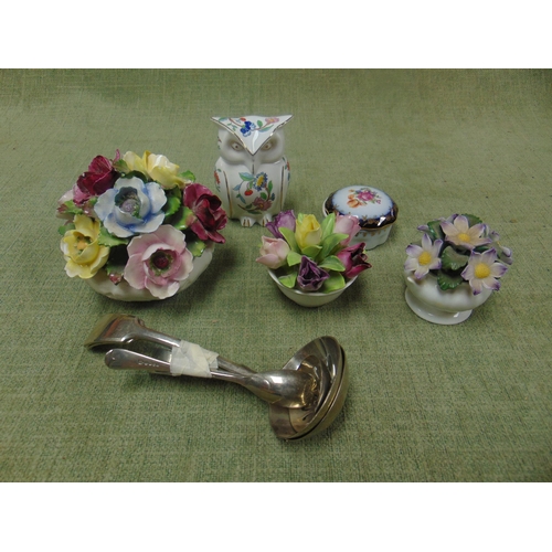 112 - Aynsley owl figure, floral china, etc.