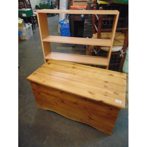 130 - Modern pine blanket box and a bookcase (2).