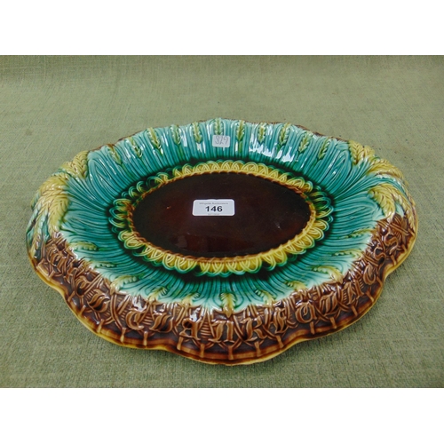 146 - Antique majolica bread plate.