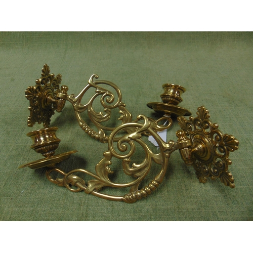 150 - Pair of antique style brass piano sconces.