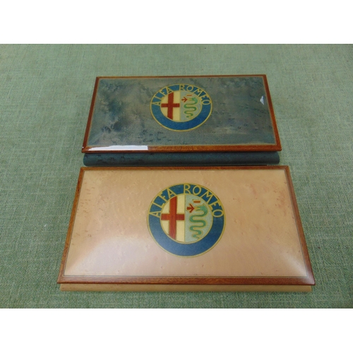 157 - Two boxed as new trinket boxes, decorated with the Alfa Romeo crest.