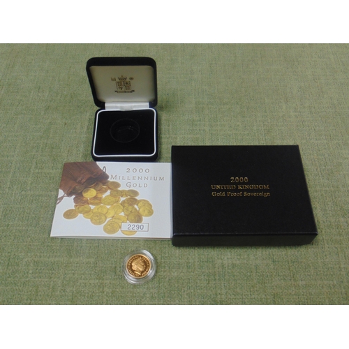 16 - Cased and boxed 200 millennium gold sovereign with certificate.