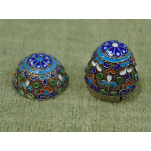 20 - Silver cloisonne miniature egg, marked 925