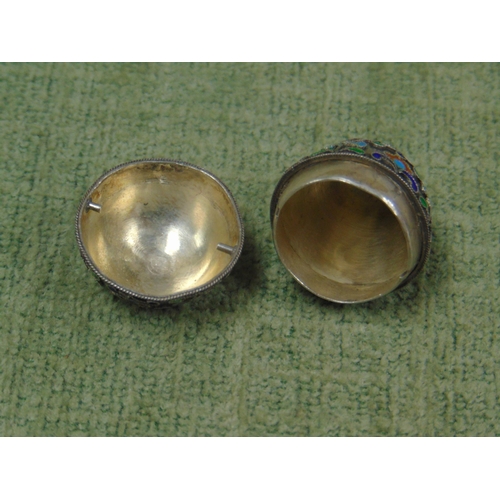 20 - Silver cloisonne miniature egg, marked 925