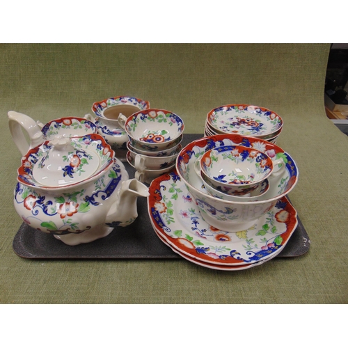 228 - Antique floral transfer tea set.