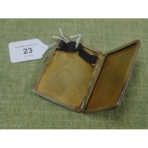 23 - Silver cigarette case, maker William Neale Birmingham, 1928.