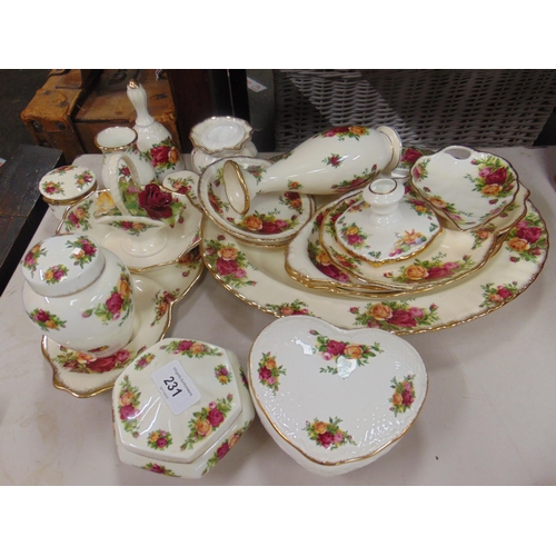 231 - Quantity of Royal Albert old country roses pattern china.