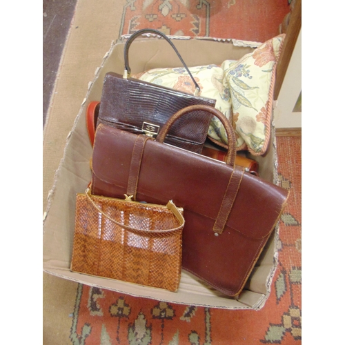 236 - Vintage satchel, etc.